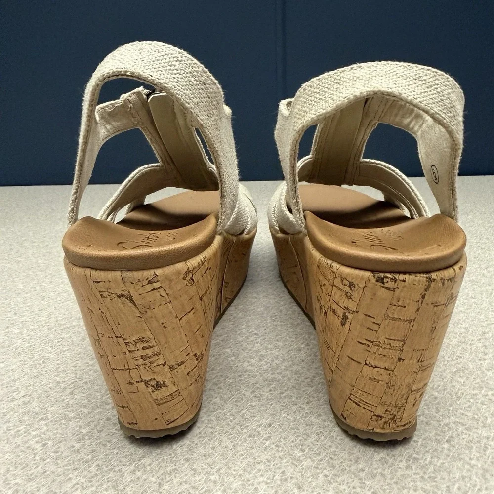 Women's Skechers Cali Brit Natural Platform Wedge Sandals Zip Closure US Sz 6 - Picture 7 of 10